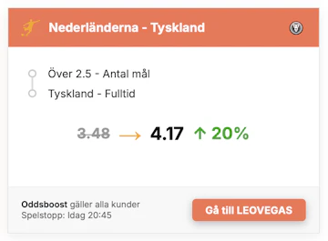 Boost Nederlanderna vs Tyskland