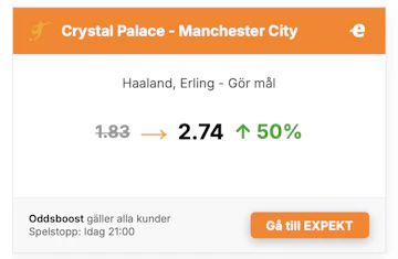 Boost erling haaland malskytt mot crytal palace