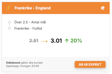 Boost frankrike vs england
