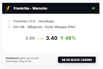 Boost frankrike vs marocko
