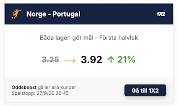 Boost norge vs portugal