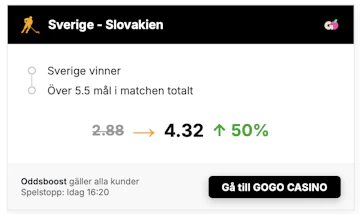 Boost sverige vs slovakien hockey vm