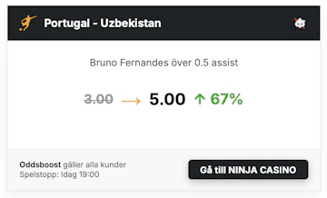 Bruno Fernandes boost ninja casino
