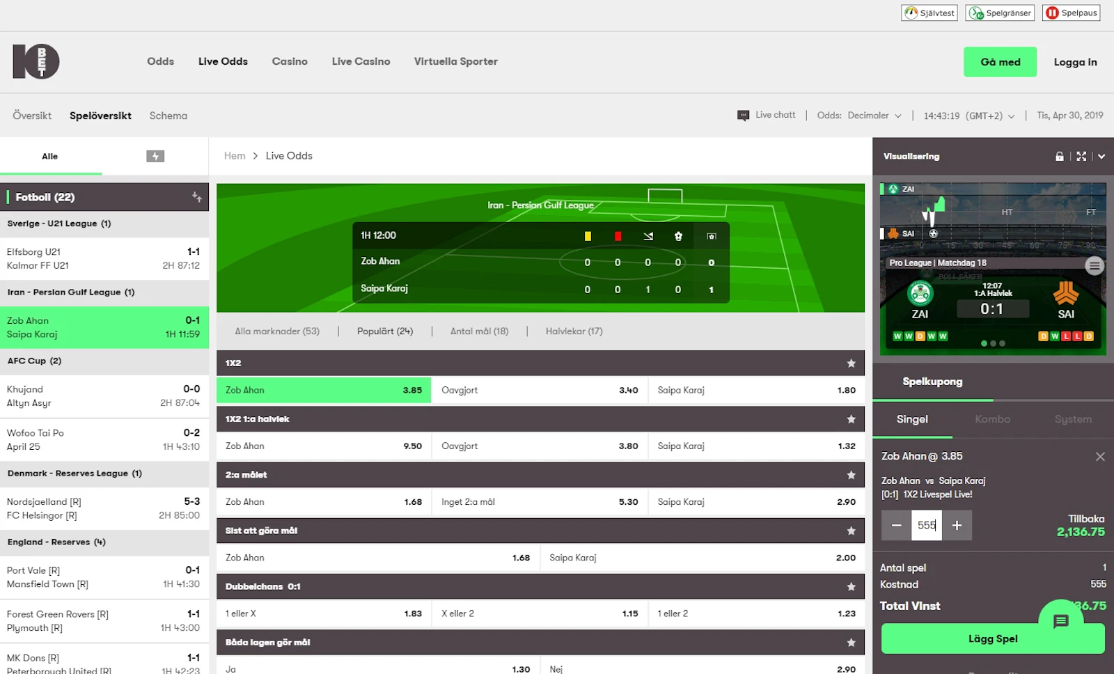 10bet Liveodds