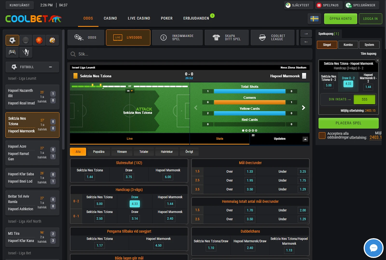 Coolbet Liveodds