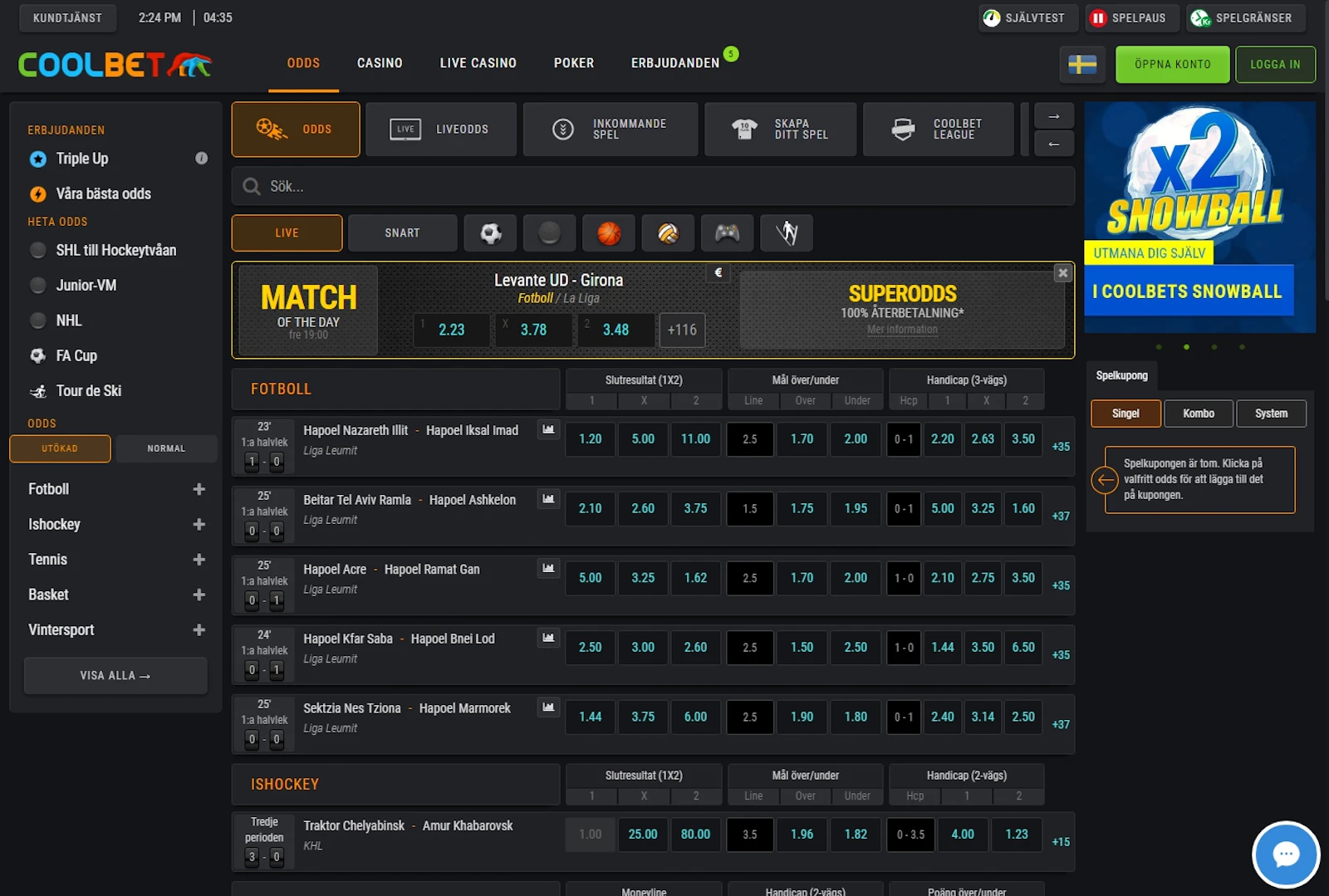 Coolbet Odds
