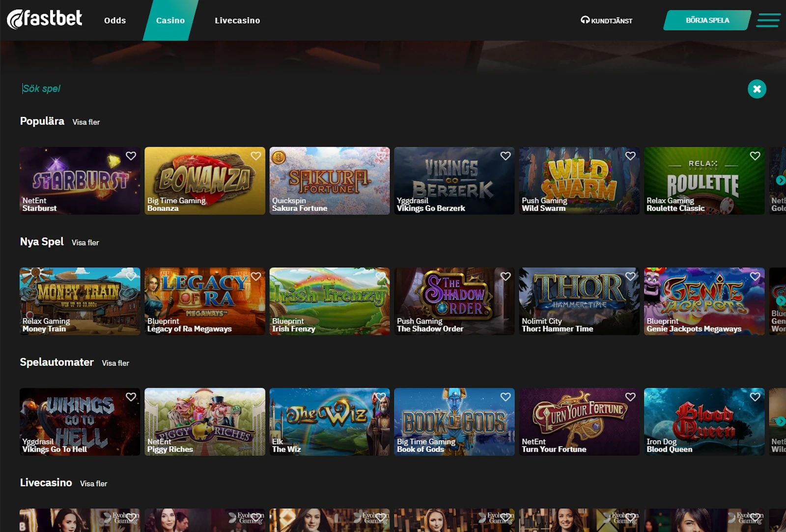 Fastbet casinospel