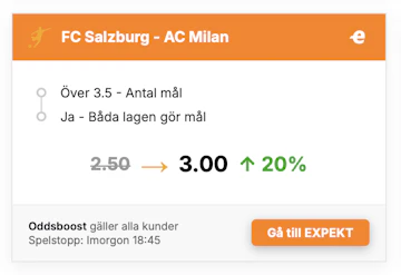 FC Salzburg vs AC Milan boost