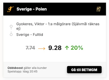 Gyokeres boost sverige vs polen
