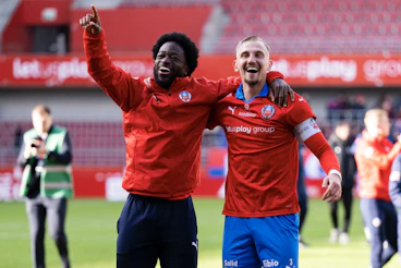 Helsingborgs Kevin Nyarko och Jakob Voelkerling