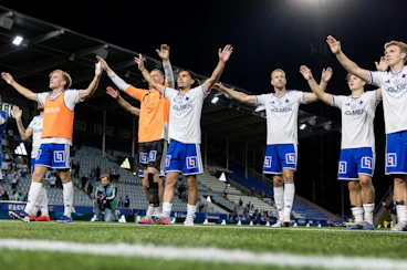 IFK Norrkoping jublar efter en match i superettan