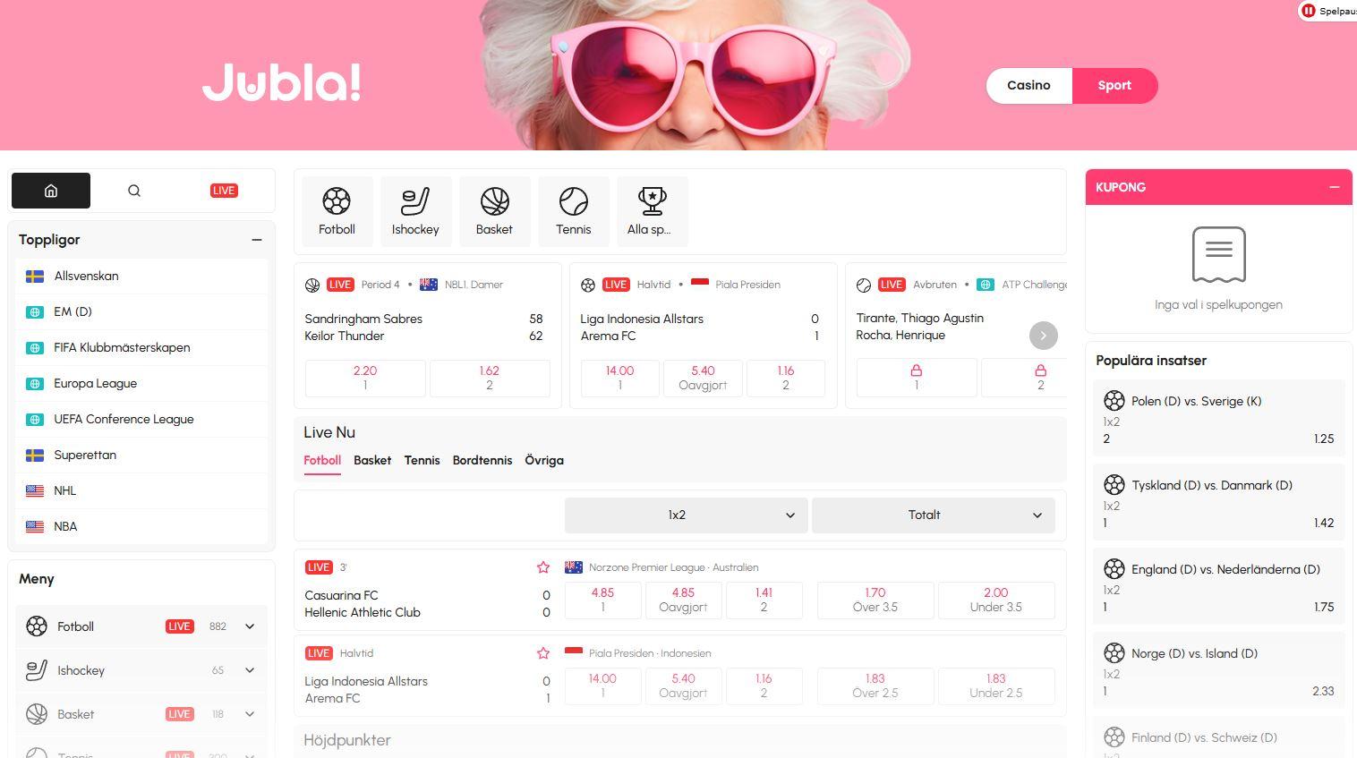 Jubla casino sport desktop