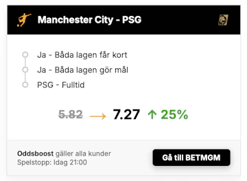 Manchester City vs PSG boost