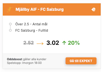 Oddsboost mjallby vs salzburg