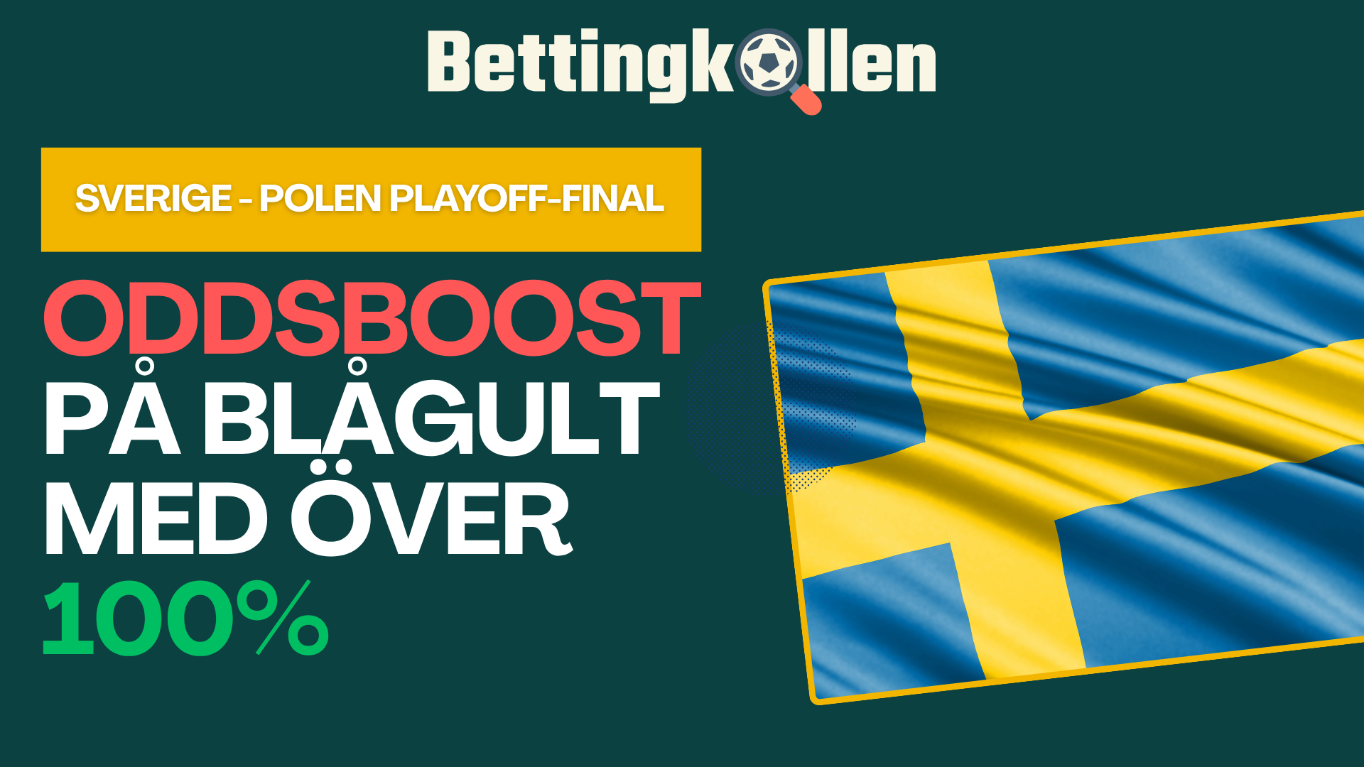 Sverige boostas med över 100 % inför playoff-finalen