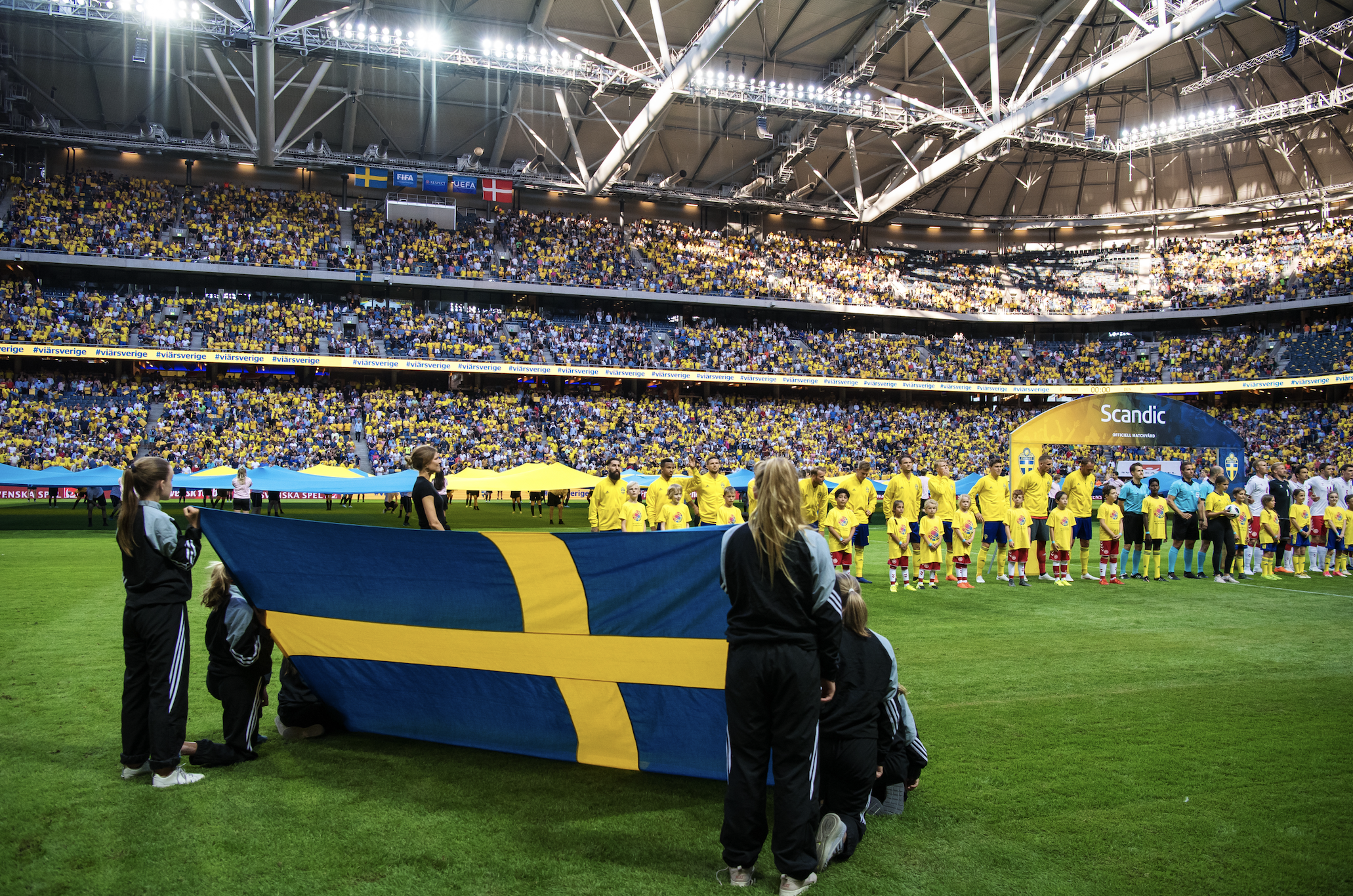 Sverige fotboll flagga