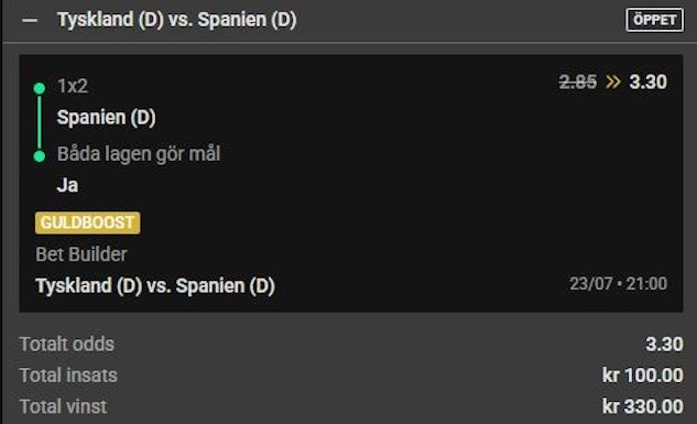 Tyskland Spanien oddstboost