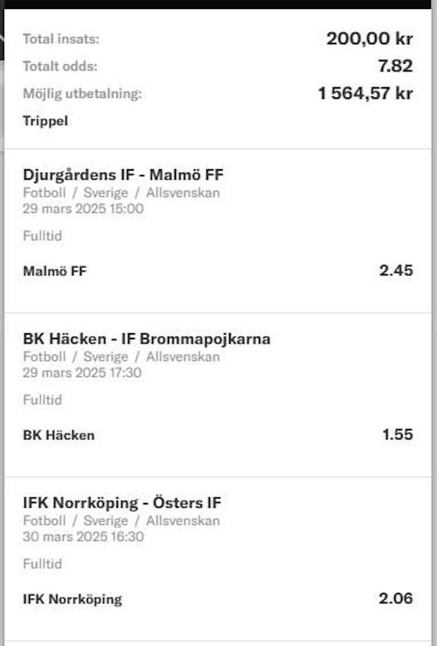 Allsvenskan trippel