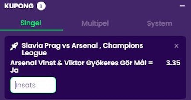 Arsenal gyokeres odds