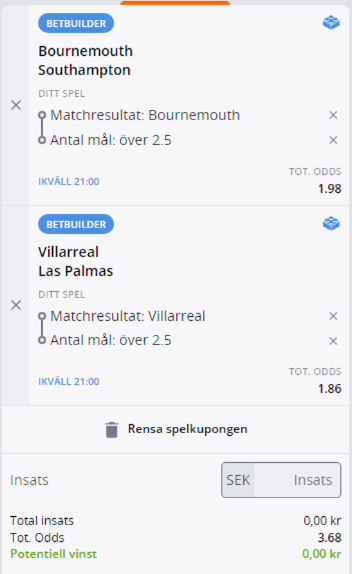 Betsson Bet Builder