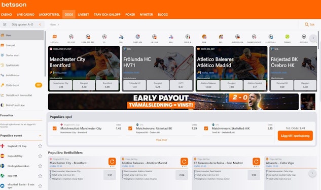 Betsson egna odds