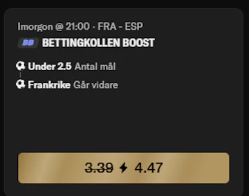Bettingkollen boost frankrike spanien