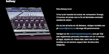 Betway lämnar