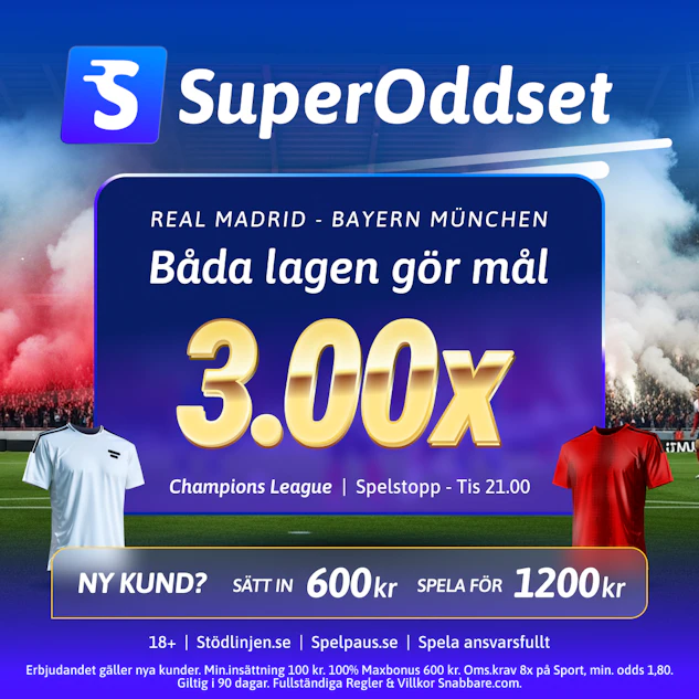 real bayern oddsboost hos snabbare