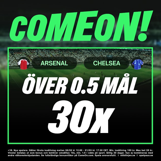 arsenal - chelsea bonustboost 1/3