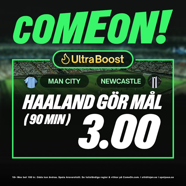 förhöjt odds på Haaland mot Newcastle