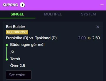 Frankrike tyskland oddsboost