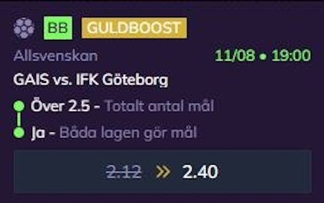 Gais ifk oddsboost
