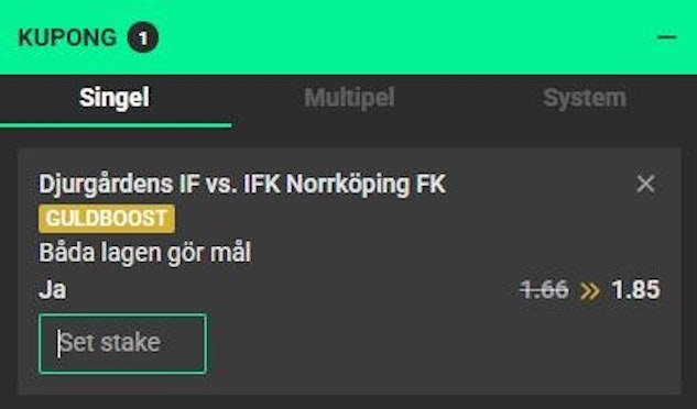 Guldboost djurgarden ifk norrkoping