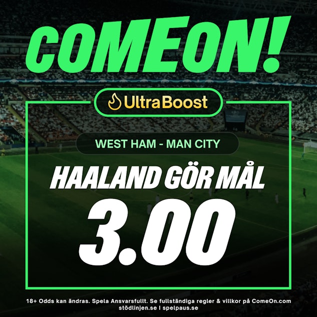 Boostad odds på Haaland hos ComeOn