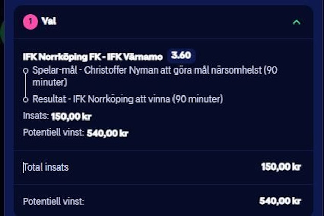 Ifk norrkoping varnamo tips