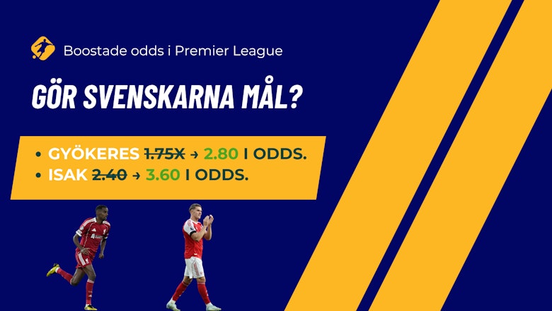 isak och gyökeres oddsboostar i premier league 4/10
