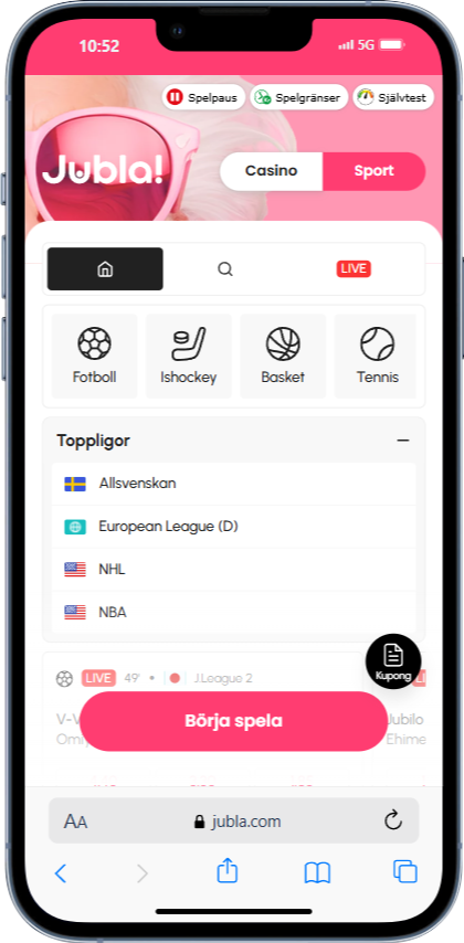 Jubla casino sport mobil