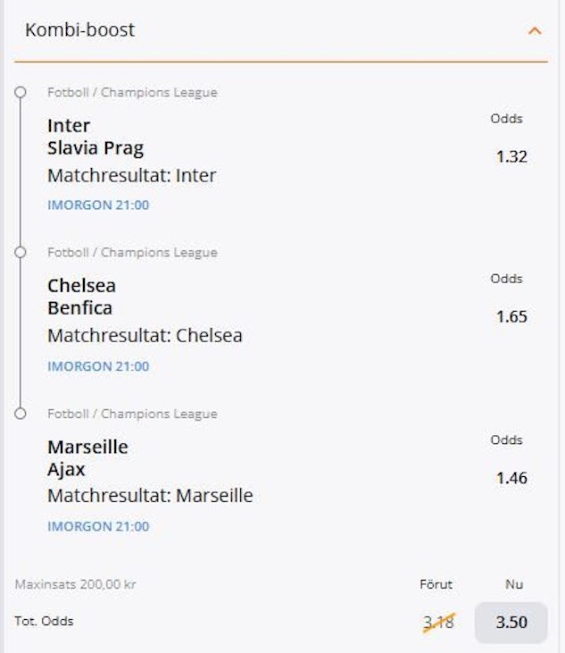 Kombi boost champions league