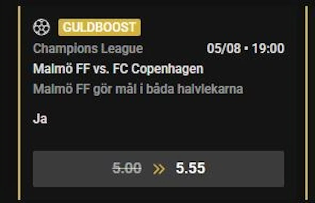 Malmo fc oddsboost