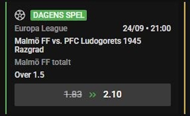 Mff boostade odds EL