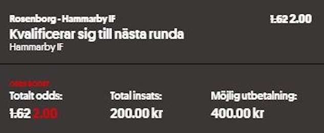 Oddsboost bajen