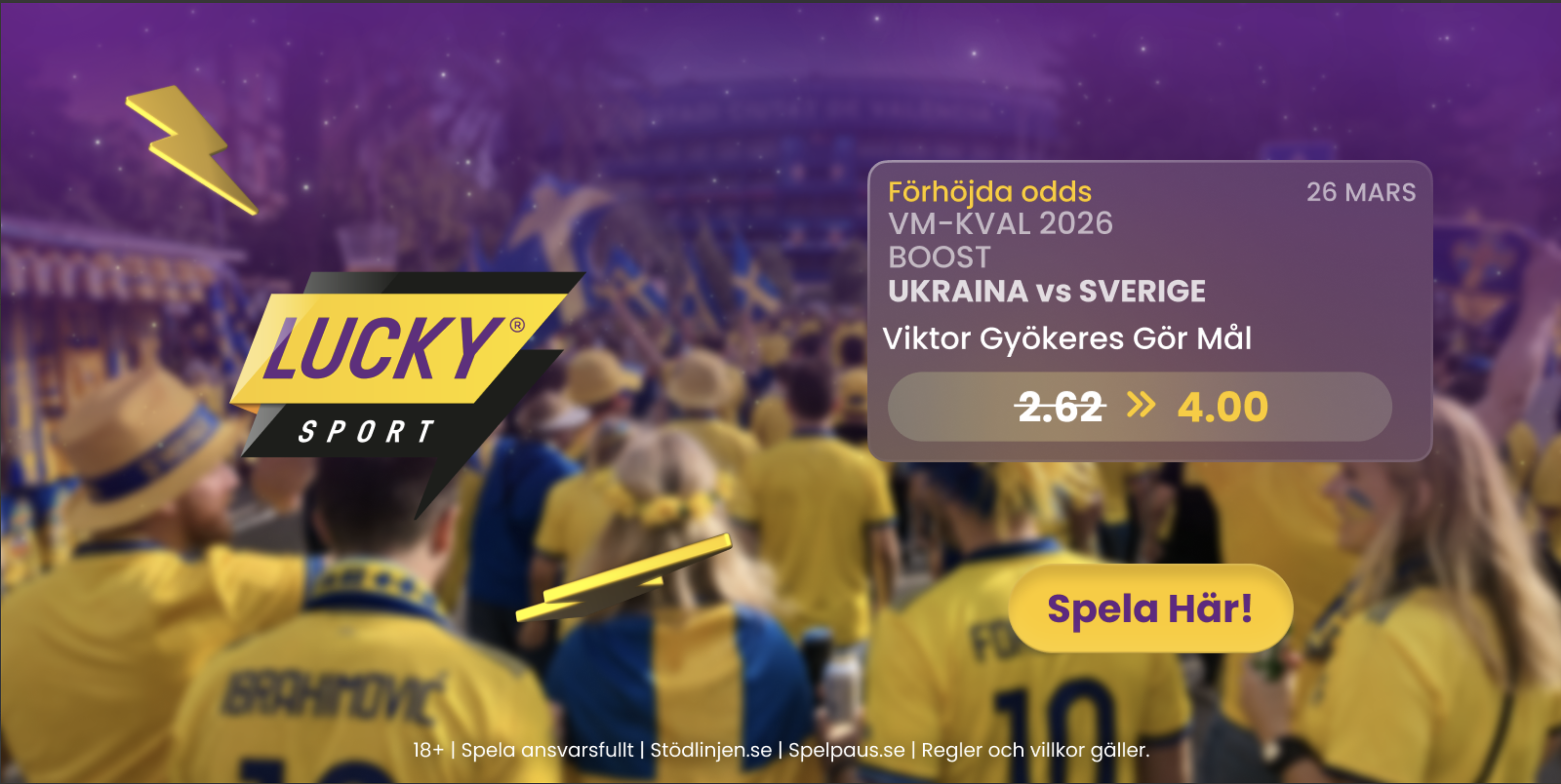 oddsboost ukraona - sverige playoff