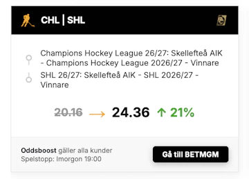 Skelleftea aik boost vinna shl och chl
