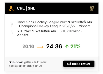 Skelleftea aik boost vinna shl och chl