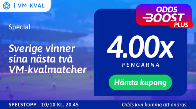 Måstematcher för Blågult - 4.00x på dubbla Sverige-vinster!
