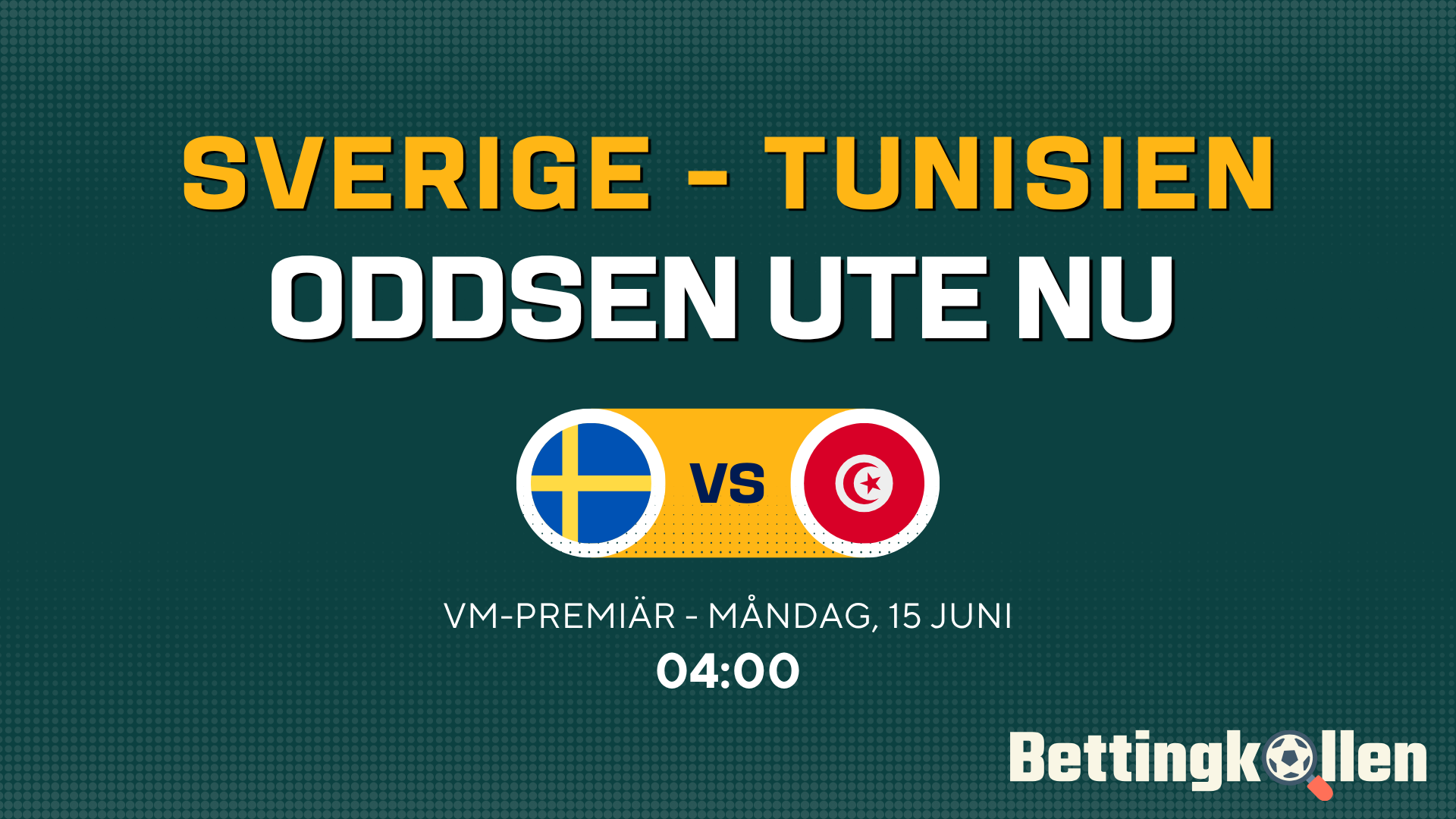 Oddsen ute: Sverige favorit i VM-premiären mot Tunisien